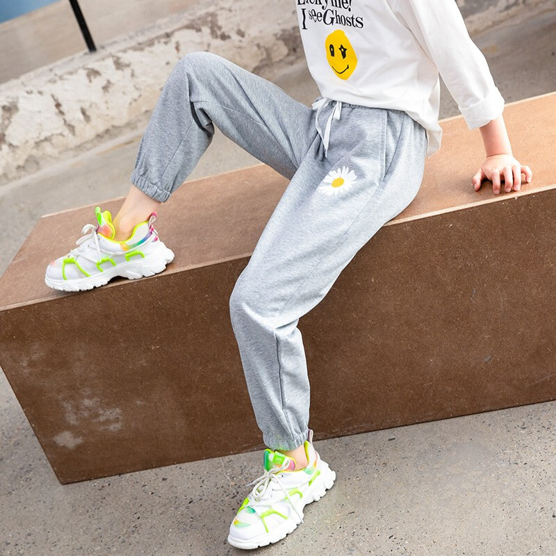 乌鹿儿童运动裤女童裤子春秋新款小女孩休闲百搭长裤宽松透气312岁