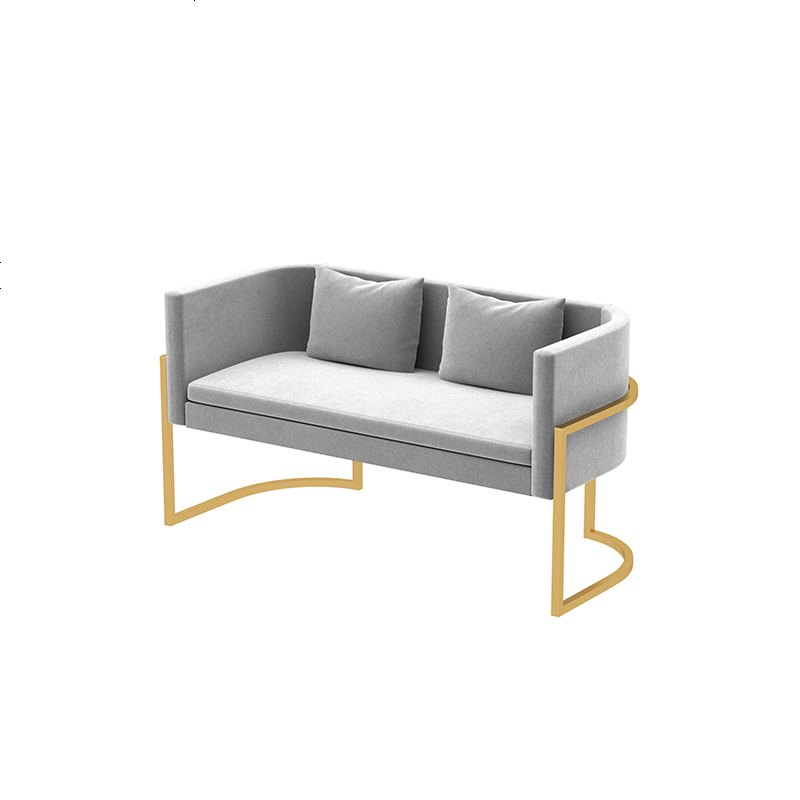 北欧布艺小沙发简约现代网红款轻奢服装店洽谈接待区桌椅组合 其他_双人（灰色）