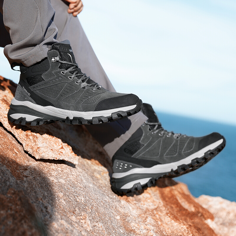 探路者户外登山鞋男中邦冬季防滑防扭转越野登山鞋子反毛皮2021秋冬户外透气耐磨大底防撞男式户外鞋男