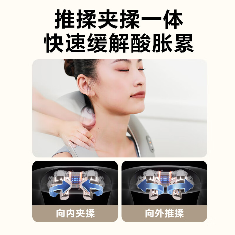 SKG颈椎按摩器颈部腰部背部斜方肌按摩披肩强劲放松肩颈-升级夹揉]H3系列2代 SKG按摩披肩 豪华款银灰色