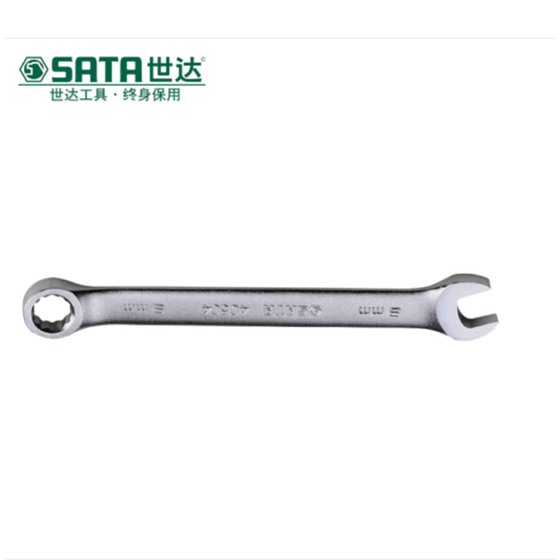 sata世达 扳子 汽车维修保养雾面电镀欧式两用单开口扳手单支装 40514-欧式两用扳手18MM