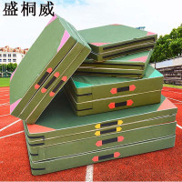 盛桐威体操垫仰卧起坐垫体能垫军绿色50*100*10CM高档海绵帆布