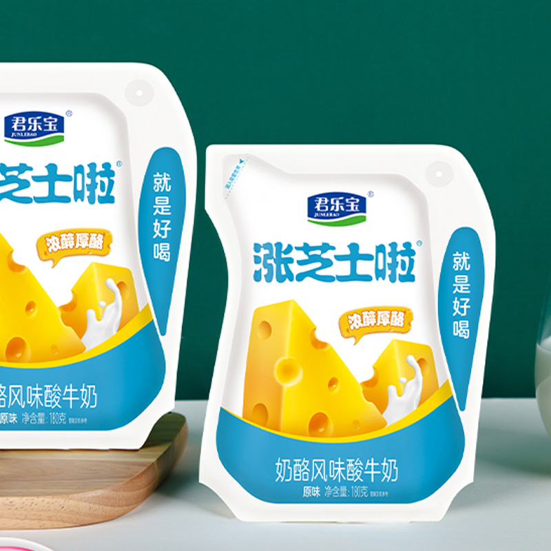 君乐宝酸奶浓醇厚酪奶味纯正携带方便涨芝士原味180g*12袋高清大图