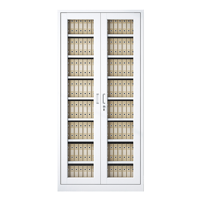 铭威盾凭证柜会计收纳柜财务档案柜资料柜加厚文件柜办公室带锁铁皮柜通玻柜八层高清大图