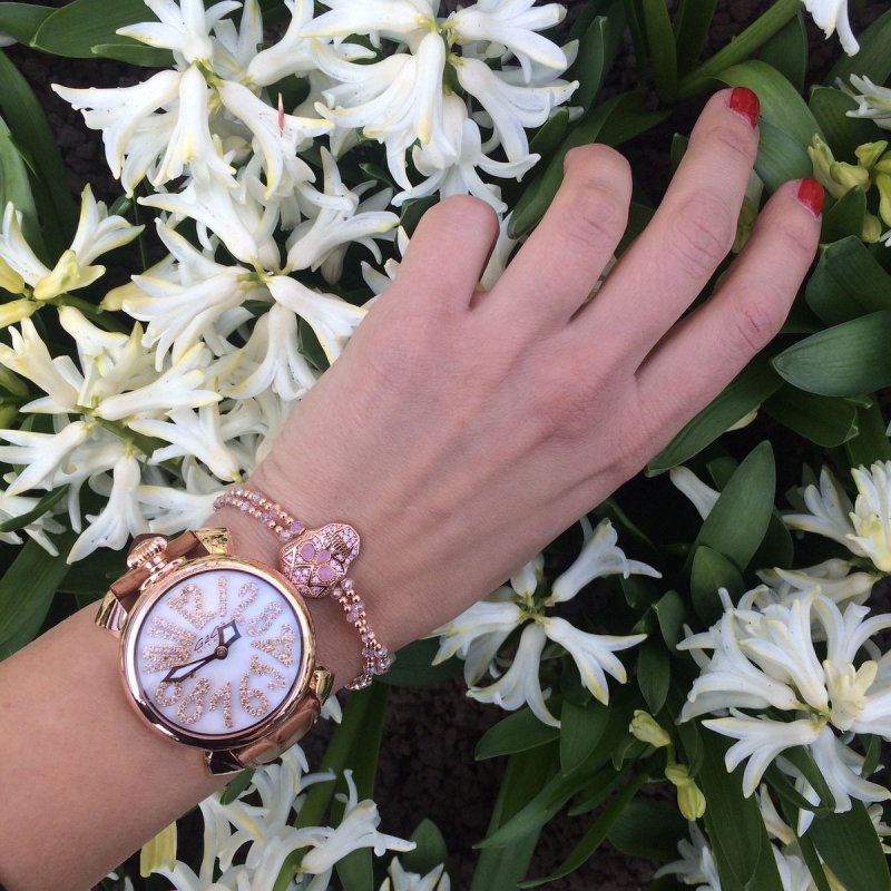 GaGa MILANO 手动40MM 宝石系列时尚休闲女士石英表女表 5021