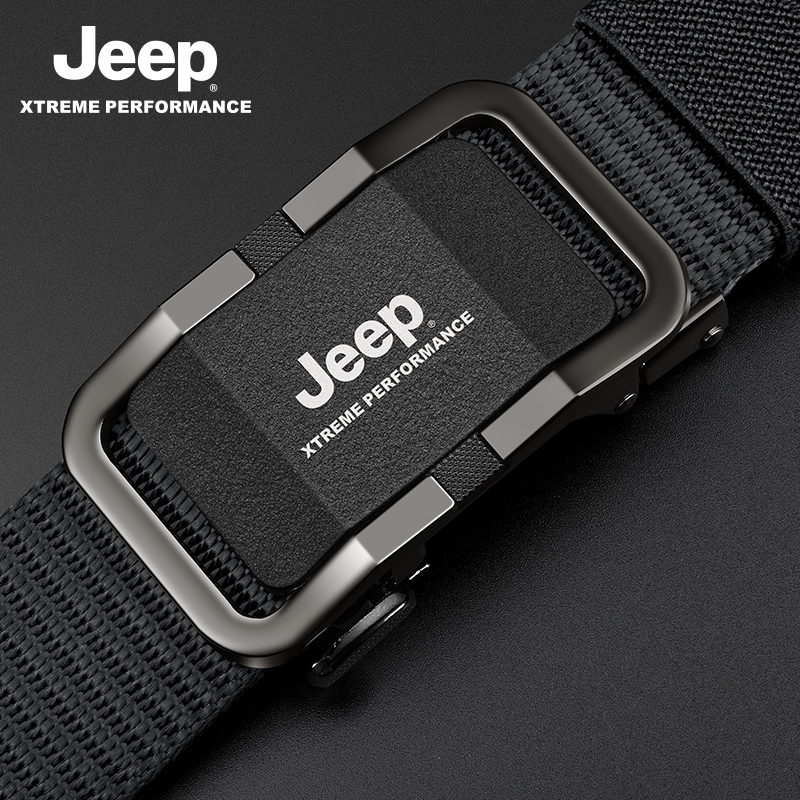 Jeep帆布腰带男自动扣尼龙裤带时尚休闲百搭编织战术腰带快裤带术高清大图