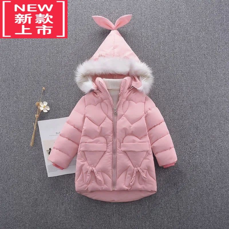 可莉允儿童新款加绒保暖毛毛衣外套宝宝仿皮草女孩棉衣冬季休闲棉袄棉服图片