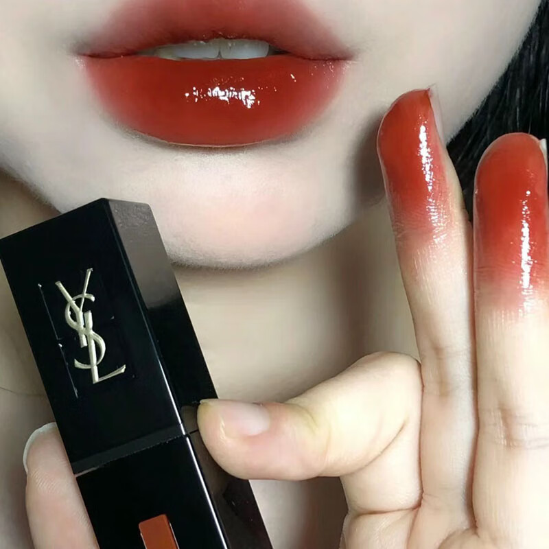 圣罗兰(YSL)天鹅绒黑管唇釉5.5ml 不易掉色气质显白不挑皮 黑管唇釉416#烂番茄高清大图