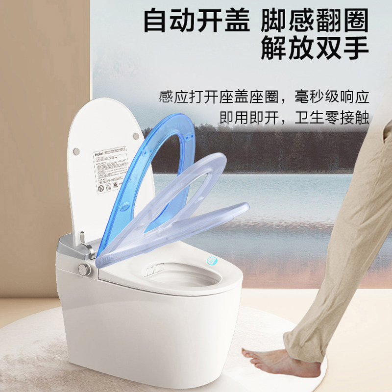 海尔(Haier)智能马桶HR300-V30JS双增压变频冲微波感应翻盖智能AI水电双变频温感(305坑距)高清大图