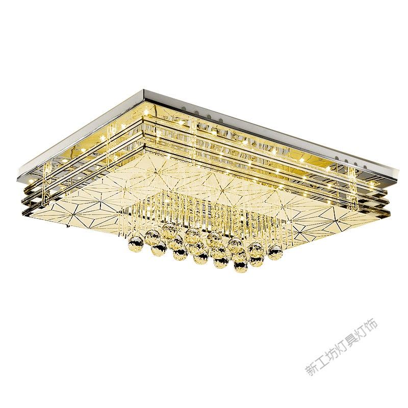 苏宁放心购 LED客厅灯 吸顶灯长方形水晶灯饰大厅灯具家用卧室灯大气现代简约图片