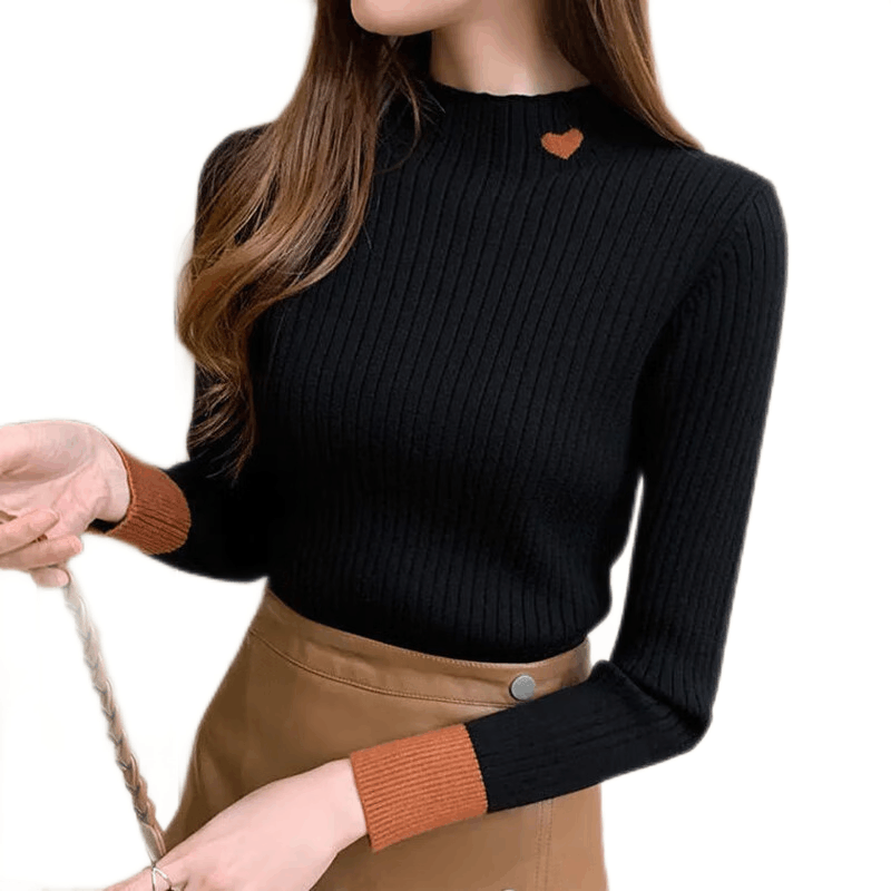 打底衫毛衣女2021秋冬新款韩版修身半高领针织长袖上衣莎丞图片