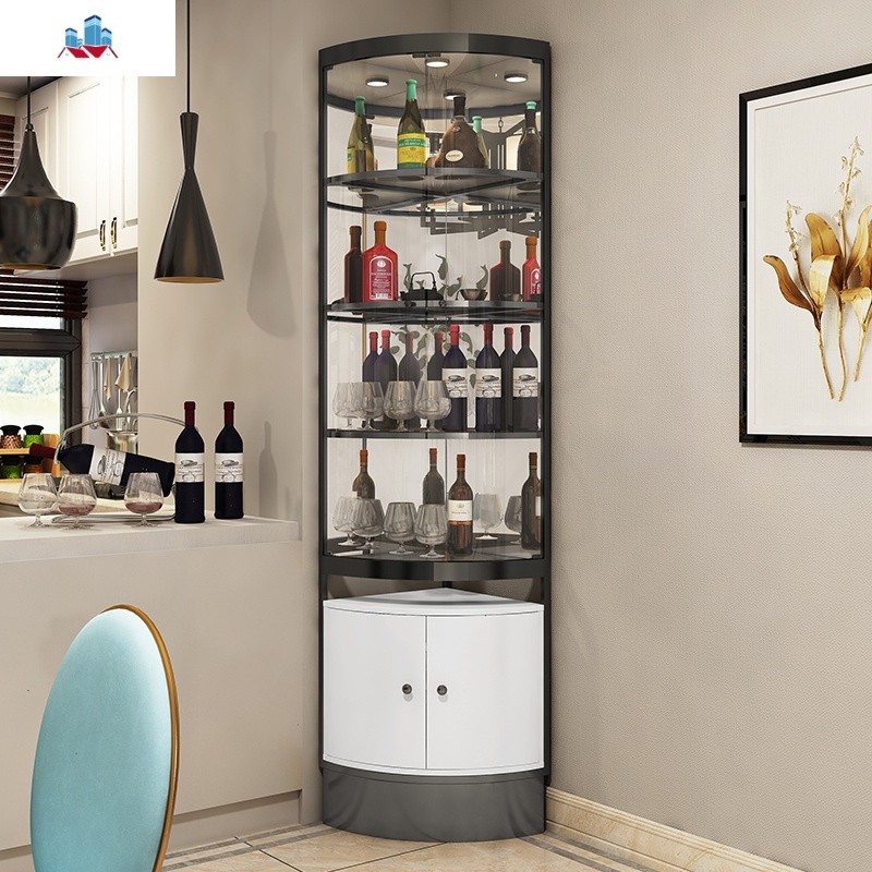 碧桂园三角酒柜客厅墙角柜转角餐边柜轻奢不锈钢玻璃弧形展示柜泰空仓
