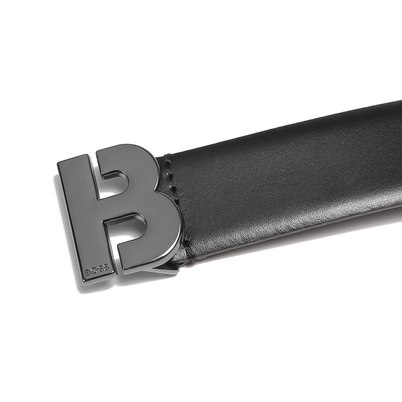 雨果博斯hugoboss男士牛皮不可裁剪b搭扣皮带腰带50471167