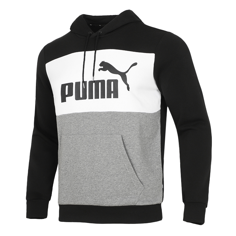 PUMA彪马卫衣男2022新款撞色拼接运动服连帽休闲套头衫849542-01