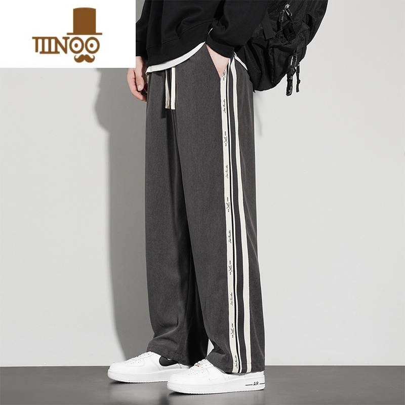 YANXU美式高街休闲裤男士2023新款宽松直筒裤子男生工装运动卫2高清大图