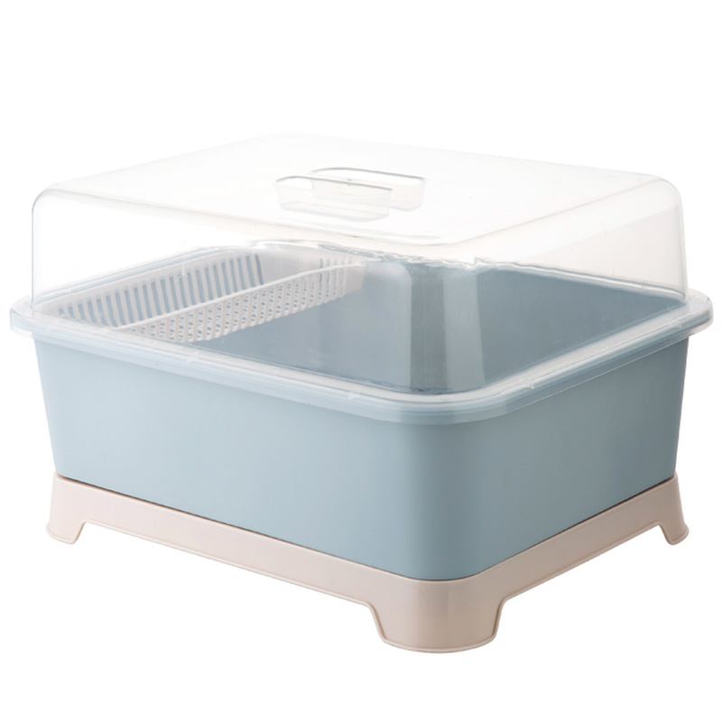 带盖沥水碗筷收纳盒装碗架放餐具碗碟架厨房台面碗柜置物架