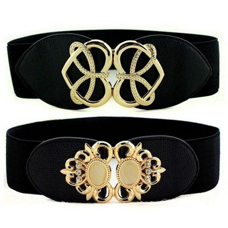 韩版宽松紧腰带女式松紧弹力宽窄腰封女装饰连衣裙细腰带三角形松紧