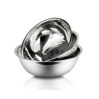 艾铂赫 (IBOH)不锈钢淘洗三件套(小号) 洗菜 洗米 洗水果 淘洗 家用 H001A