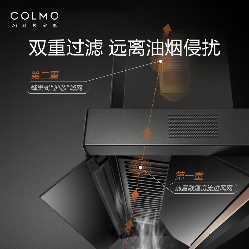 COLMO 高端科技 BLANC系列 油烟机 侧吸式抽油烟机CXEP-1022 家用 22立方米大吸力 一级能效