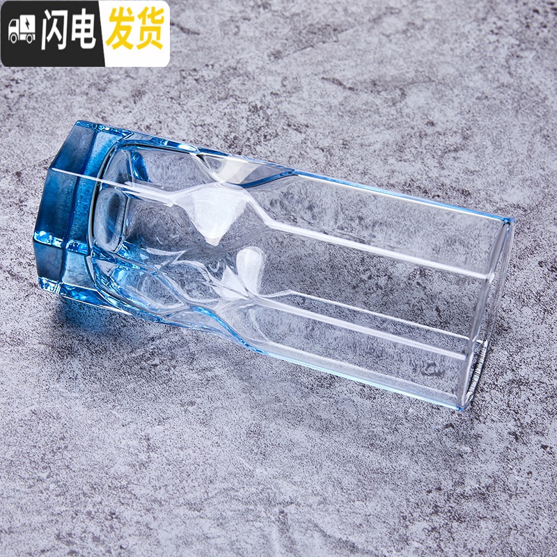 三维工匠欧式家用玻璃杯耐热彩色玻璃水杯套装果汁杯泡茶杯创意喝水杯子高清大图