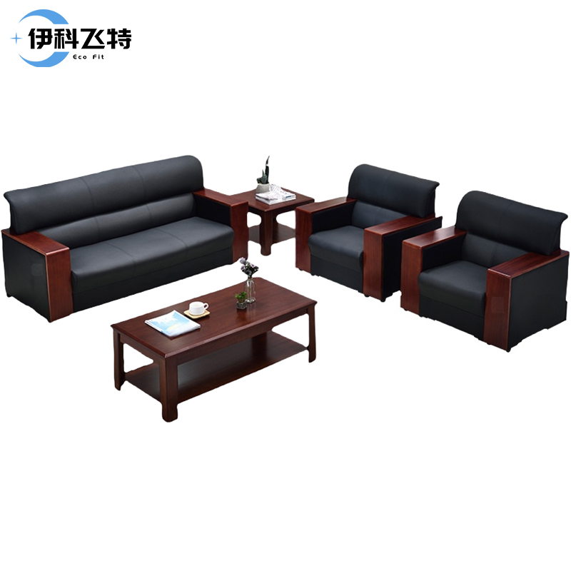 伊科飞特皮质沙发1830*750*830mm+茶几*1+方几*1套高清大图