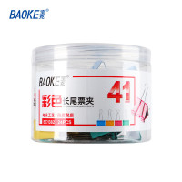 宝克(baoke) 彩色长尾票夹(41mm)BC1382 2筒装