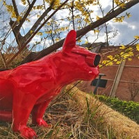 Jarre Aerobull斗牛犬无线蓝牙音箱电脑车载低音炮法斗狗头小音响 红色小号狗