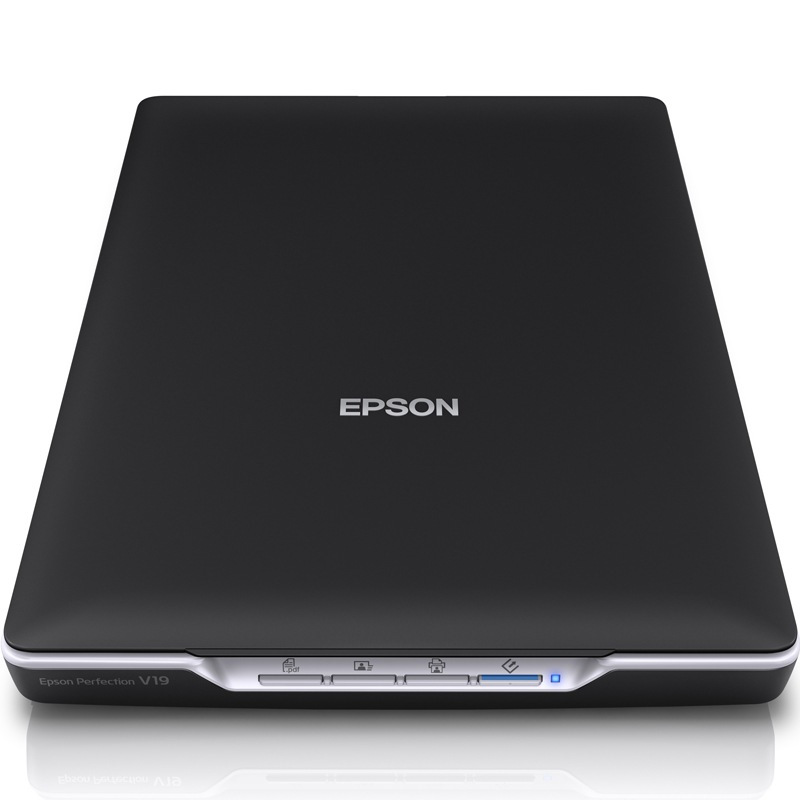 爱普生(Epson) V19 彩色照片A4文档平板扫描仪(轻薄便携USB供电)