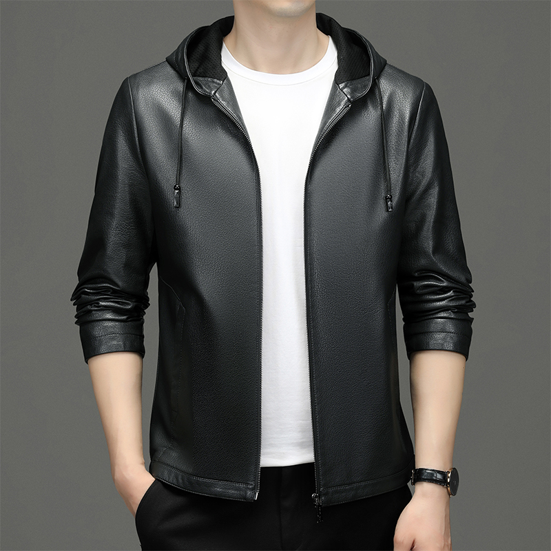 掉皮包换 2023春秋新款海宁皮衣男韩版棒球圆领真皮皮衣男青年休闲皮夹克男装潮梦特娇皮尔卡丹金利来阿玛尼正品 灰色单皮 175/88A