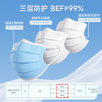恒品 一次性医用外科口罩灭菌及50只白色 独立包装夏透气防尘花粉防细菌