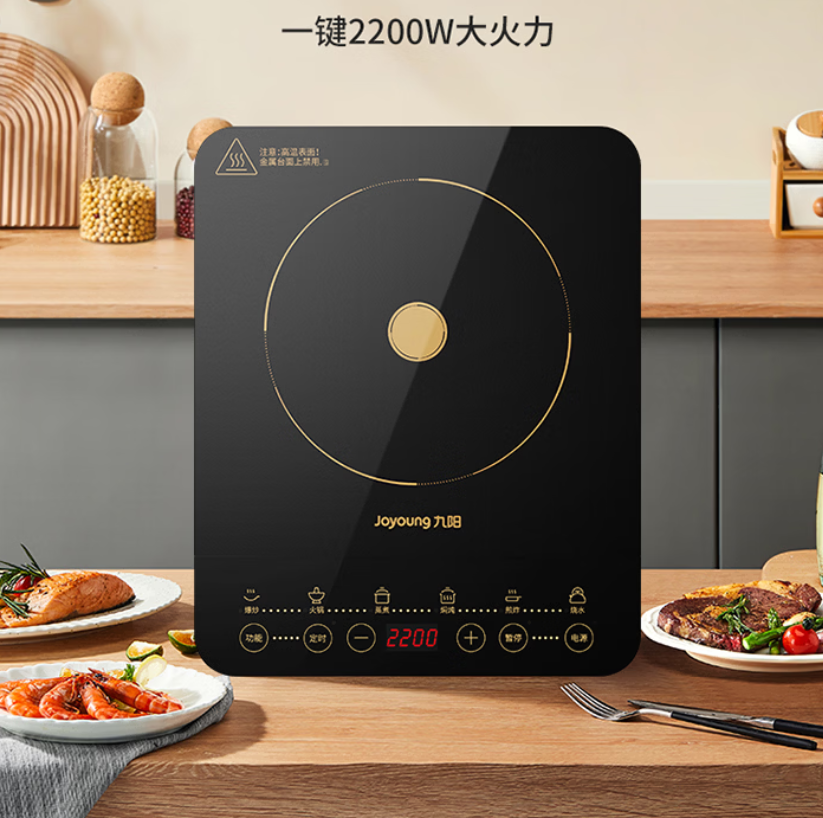 九阳(Joyoung) 电磁炉2200W大功率 家用触控按键 九档火力 多功能电磁炉 C22S-N102-B4