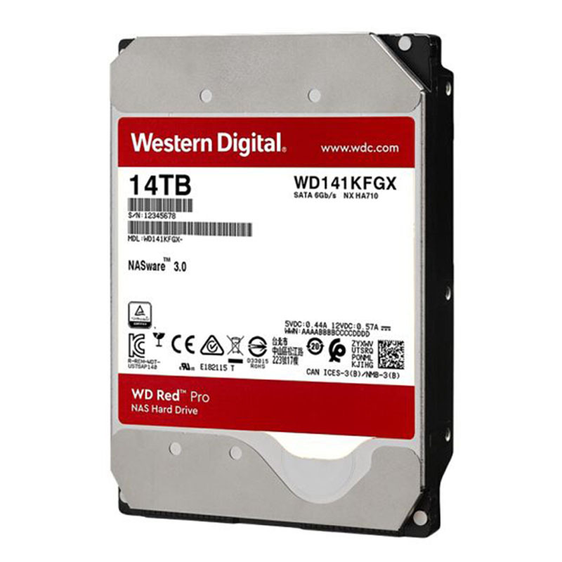 西部数据(WD)红盘Pro 14TB 网络储存硬盘(NAS硬盘/SATA6Gb/s/512M缓存/WD141KFGX)