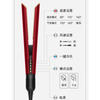 戴森(DYSON)Airstrait HT01 吹风直发器 干发直发二合一 利用气流造型 直板夹 夹板 礼物推荐 鎏金红