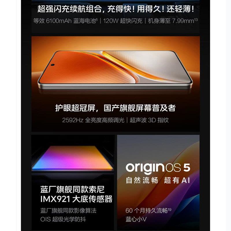 [全新]vivo iQOO Neo10 疾影黑 12GB+512GB 第三代骁龙8 自研电竞芯Q2 120W闪充 6100毫安大电池 AI游戏学生手机图片