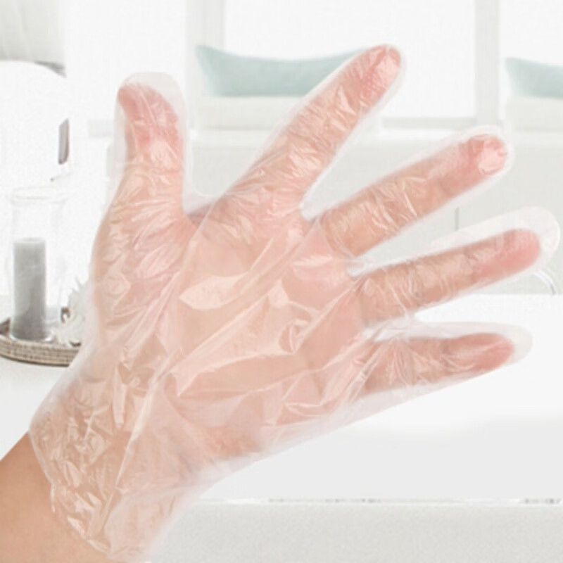 妙洁(MIAOJIE) 妙洁一次性手套50只裝 MDG50 均码50只 一次性手套50只装抽取式厚实PE材质食品用高清大图