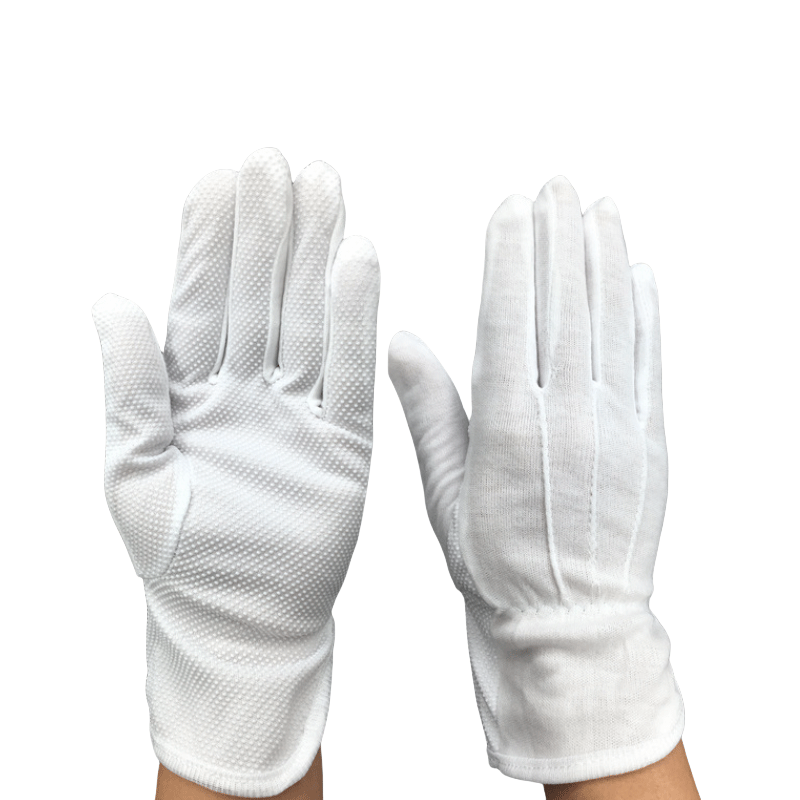 酷美智悦 棉三道筋点塑礼仪手套白 KM-FH291 双高清大图