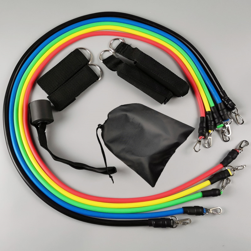 11件套拉力器多功能弹力绳迈高登男士拉力绳胸肌训练健身器材家用套装