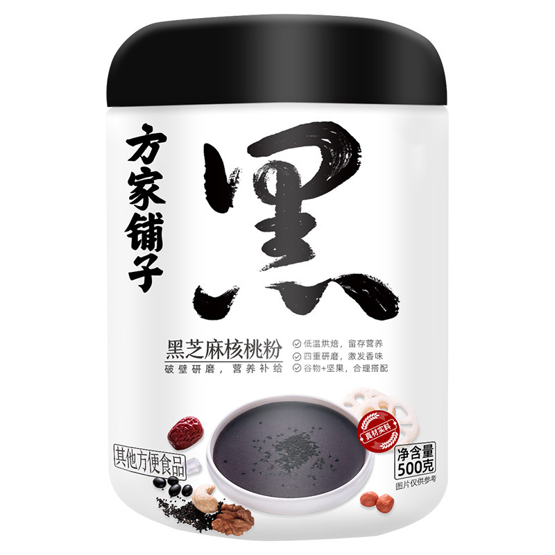 方家铺子 黑芝麻核桃粉 500g 罐装