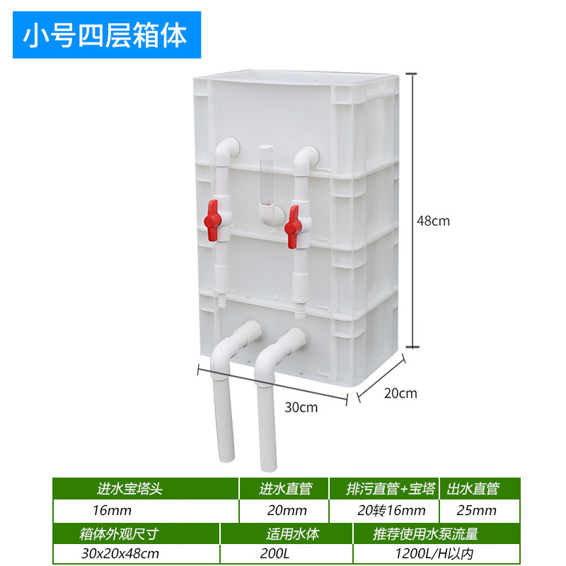 生态沼泽乌龟缸沼泽过滤箱周转箱过滤盒鱼缸过滤器沼泽滴流过滤箱