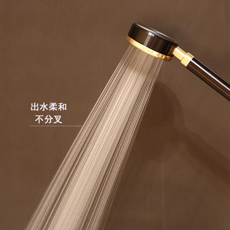 太空铝增压淋浴花洒套装喷头加软管洗澡大水量家用浴霸淋雨三件套 花洒+软管+底座 三件套波迷娜BOMINA
