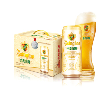 青岛啤酒(TSINGTAO)全麦白啤11度 500ml*12罐*2箱 官方直营 新老包装随机混发(ZJ)