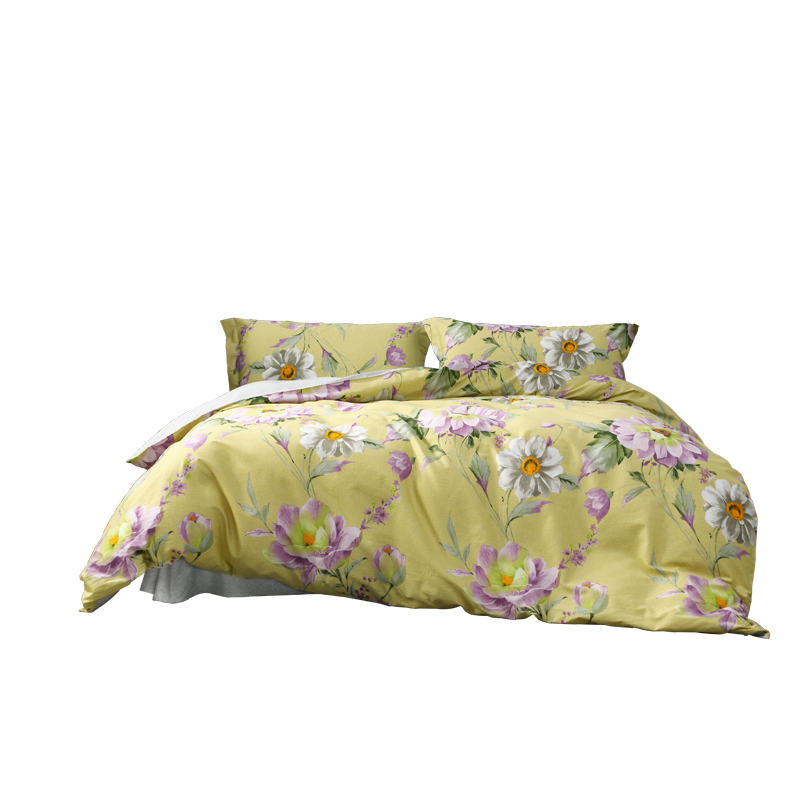 水星家纺 1118726 长绒棉抗菌四件套 宇希 1.5米床高清大图