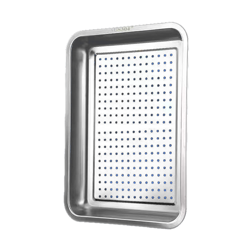 橙亿鸿 304不锈钢特厚方盘 蒸饭盘 60*40*高4.8cm冲孔/个高清大图