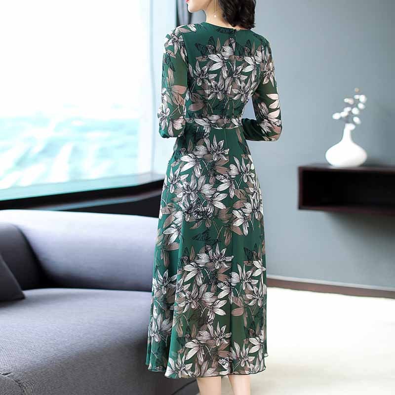 2018新款女装潮 冬季加厚成熟风冬裙早秋套装秋裙长袖秋天连衣裙