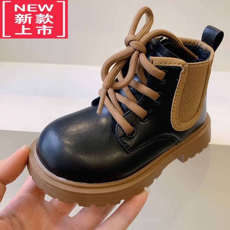 可莉允儿童马丁靴男2022秋冬新款英伦风女童靴子男童宝宝短靴单靴潮图片