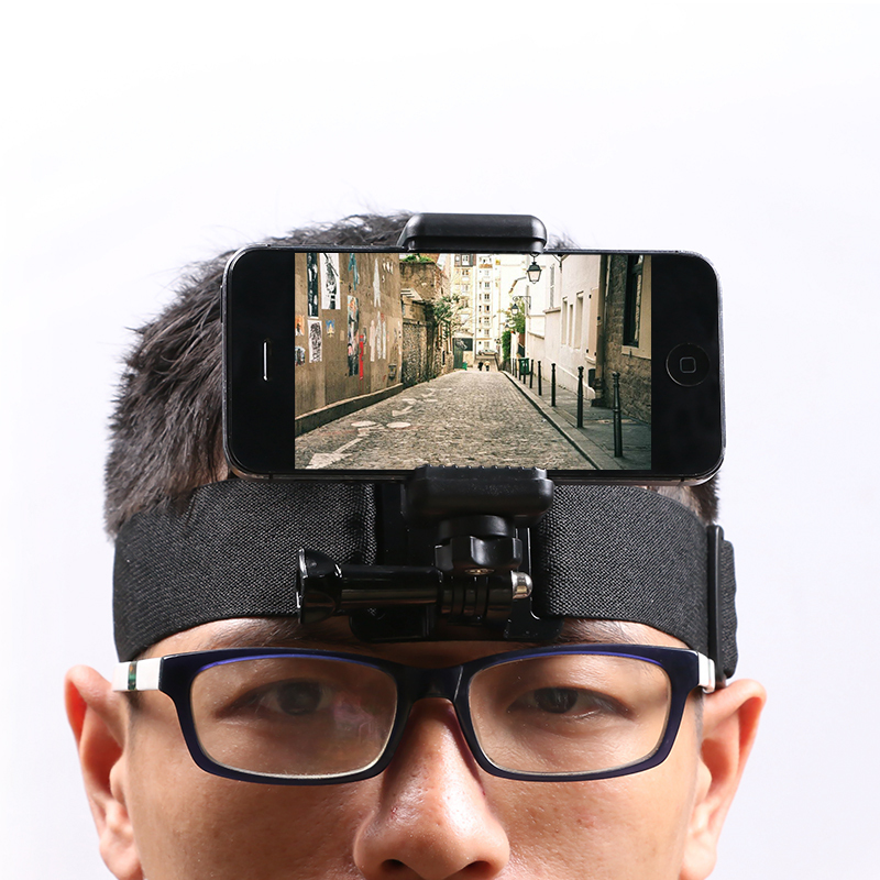 手机支架头戴头带拍摄配件固定支架可翻转走路旅行底座手机夹视频