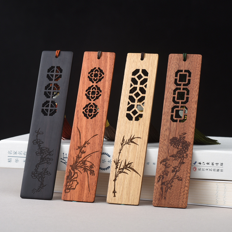 定制款书签木质书签(龙凤对签) 定制LOGO激光刻(一对装)高清大图