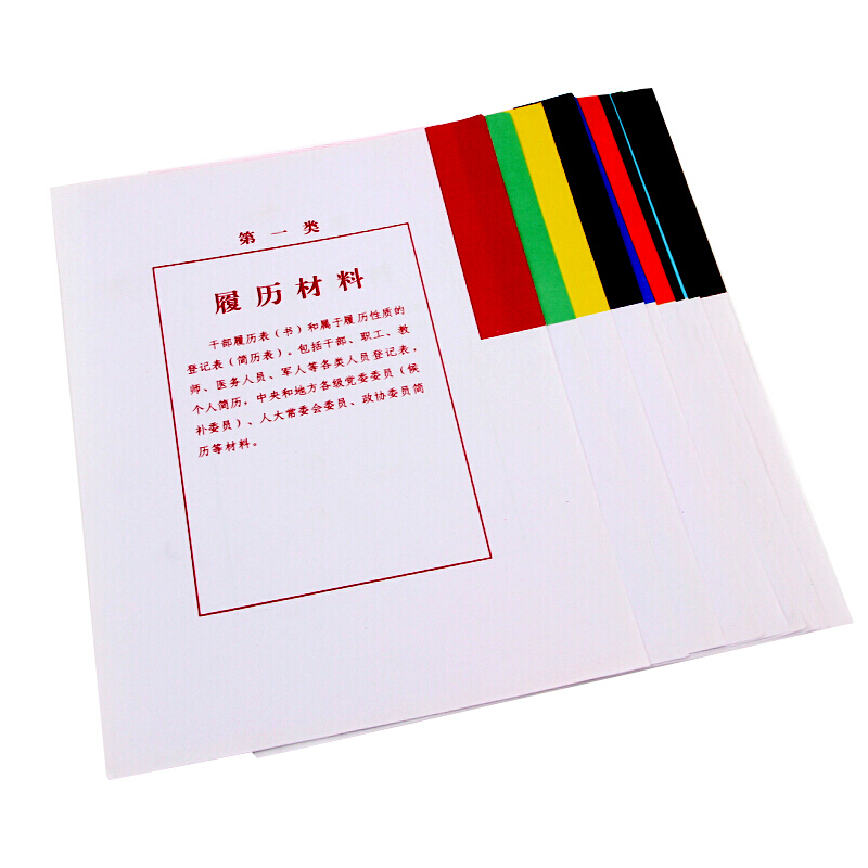 A4档案分类纸 10本装(企业定制)