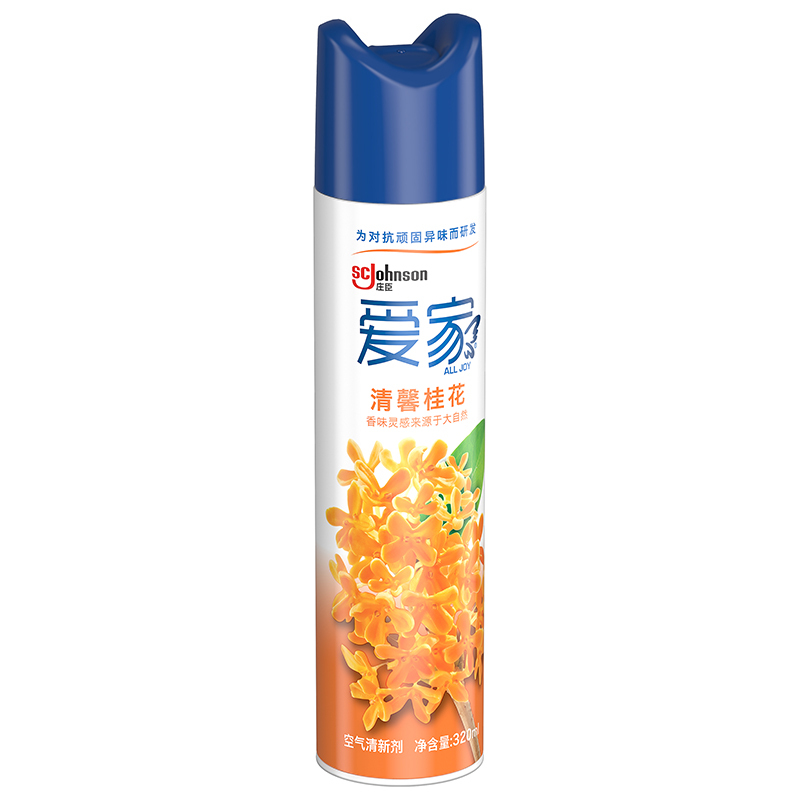 爱家(All Joy) 空气清新剂 清馨桂花 320ml 去味 卫生间除臭 香薰 除臭喷雾 芳香剂[新老包装随机发货]