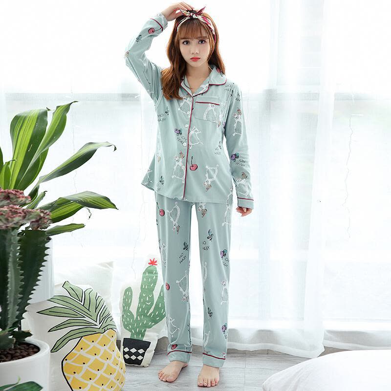 迪鲁奥（DILUAO)YXXM 孕妇装 2021夏季新款月子服春秋棉质孕妇睡衣女秋冬季产妇哺乳怀孕期家居产后喂奶衣 81图片